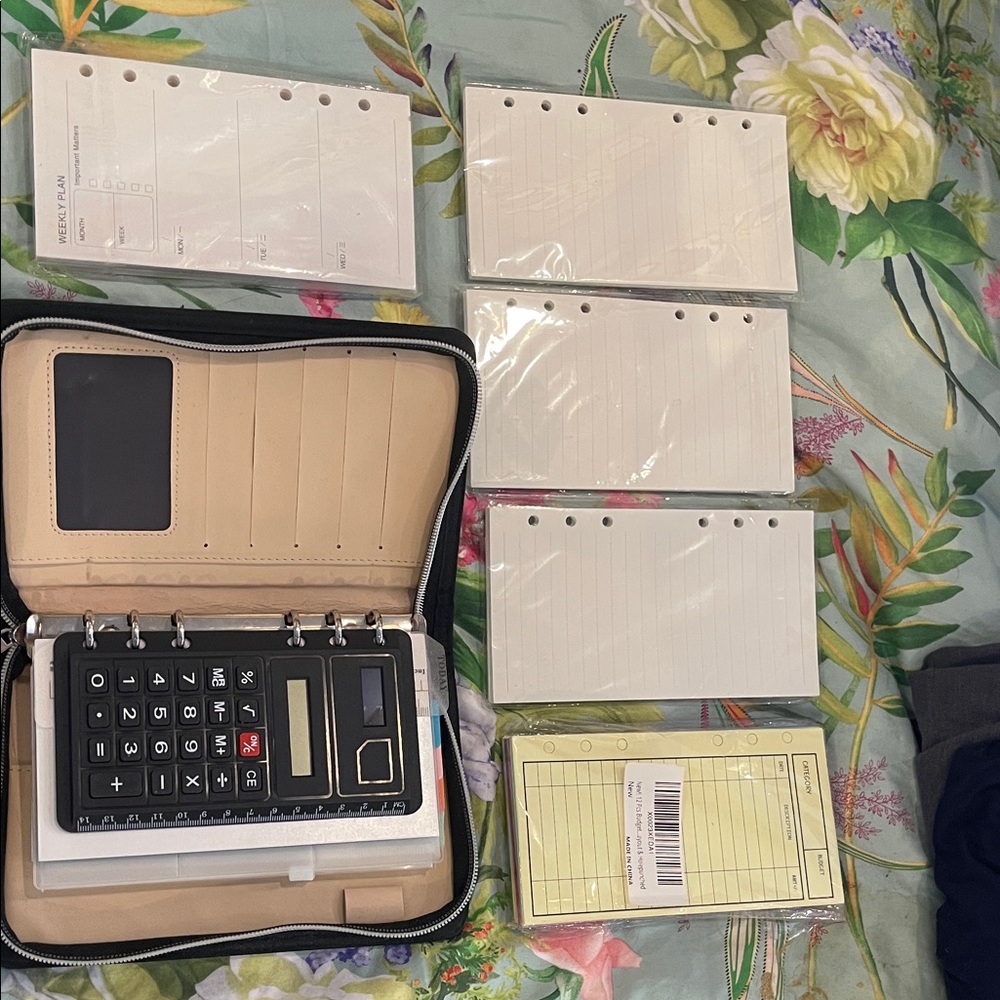Weekly Planner/Wallet/Budget keeper/Calculator and Extra Pages